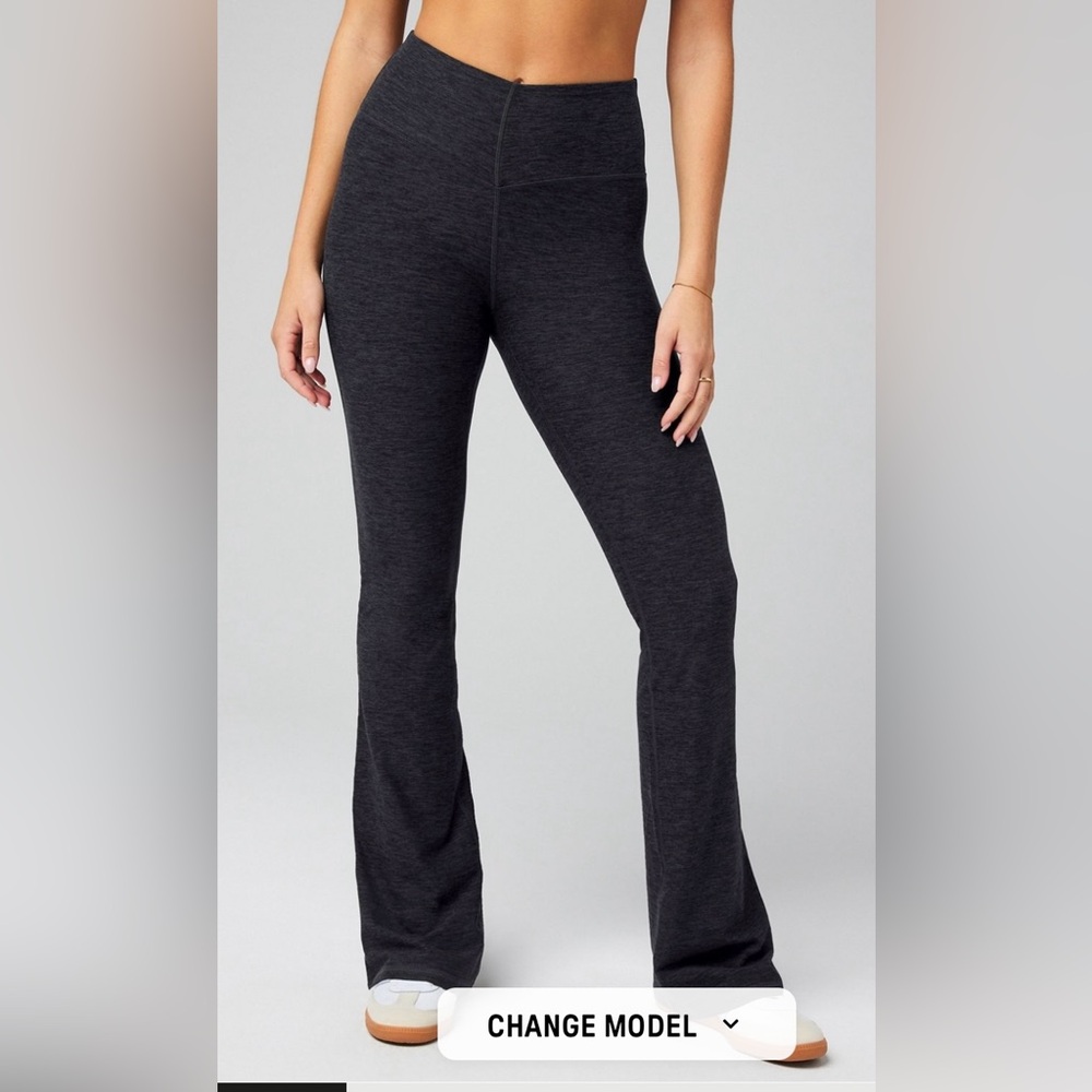 Fabletics High waisted heatherflex mini flare leggings